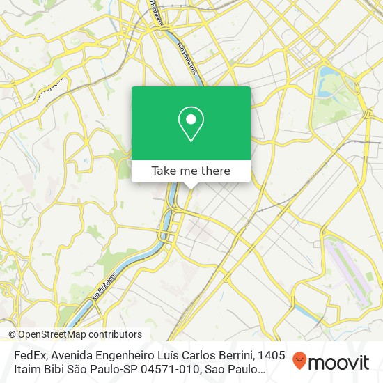 Mapa FedEx, Avenida Engenheiro Luís Carlos Berrini, 1405 Itaim Bibi São Paulo-SP 04571-010