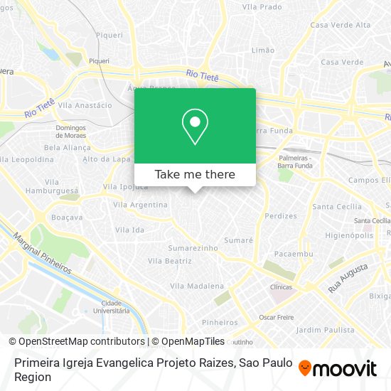 Primeira Igreja Evangelica Projeto Raizes map