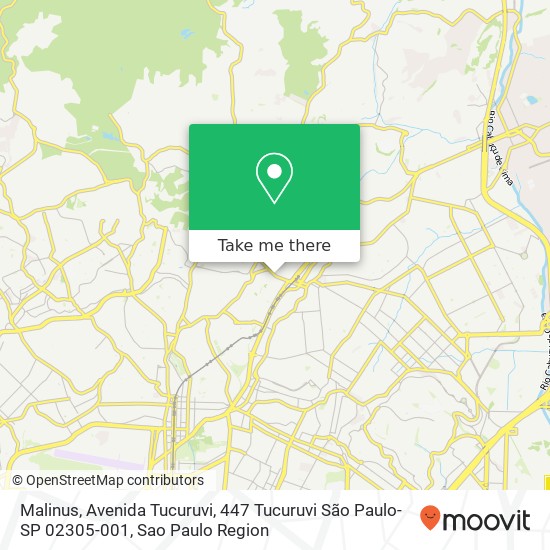 Mapa Malinus, Avenida Tucuruvi, 447 Tucuruvi São Paulo-SP 02305-001