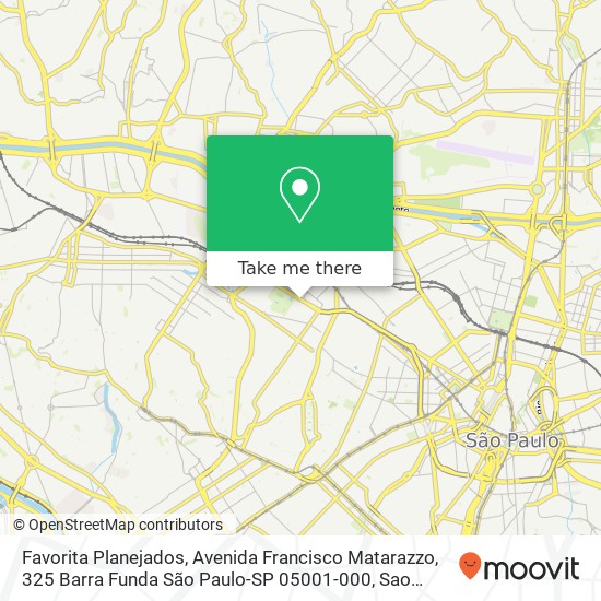 Favorita Planejados, Avenida Francisco Matarazzo, 325 Barra Funda São Paulo-SP 05001-000 map