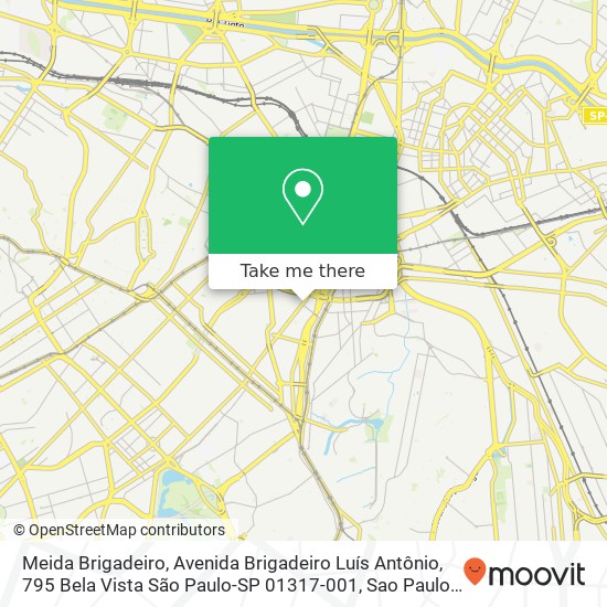 Mapa Meida Brigadeiro, Avenida Brigadeiro Luís Antônio, 795 Bela Vista São Paulo-SP 01317-001