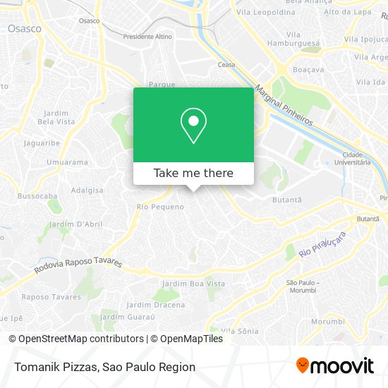 Mapa Tomanik Pizzas