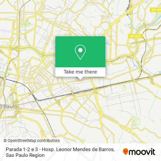 Mapa Parada 1-2 e 3 - Hosp. Leonor Mendes de Barros