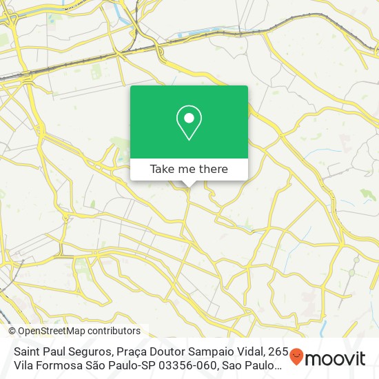 Saint Paul Seguros, Praça Doutor Sampaio Vidal, 265 Vila Formosa São Paulo-SP 03356-060 map