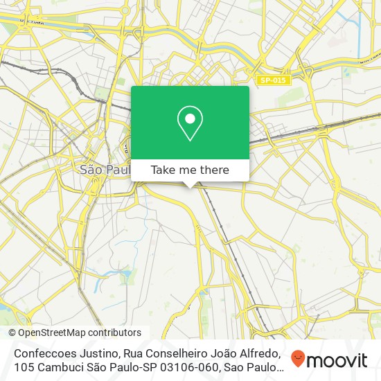 Confeccoes Justino, Rua Conselheiro João Alfredo, 105 Cambuci São Paulo-SP 03106-060 map