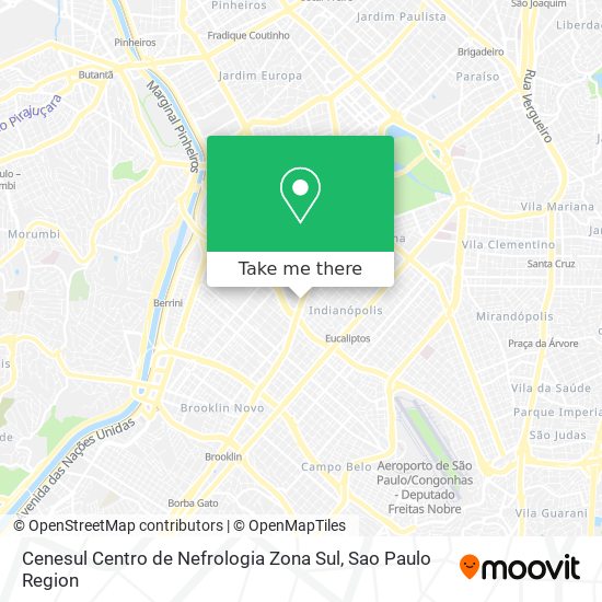 Mapa Cenesul Centro de Nefrologia Zona Sul