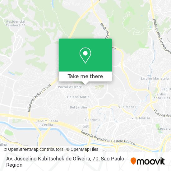 Av. Juscelino Kubitschek de Oliveira, 70 map