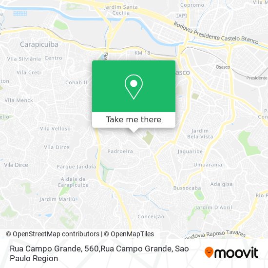 Mapa Rua Campo Grande, 560,Rua Campo Grande