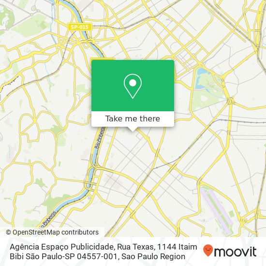 Mapa Agência Espaço Publicidade, Rua Texas, 1144 Itaim Bibi São Paulo-SP 04557-001