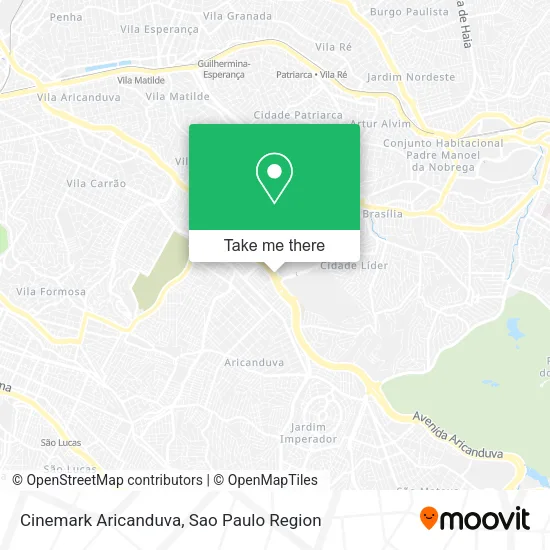 Cinemark Aricanduva map