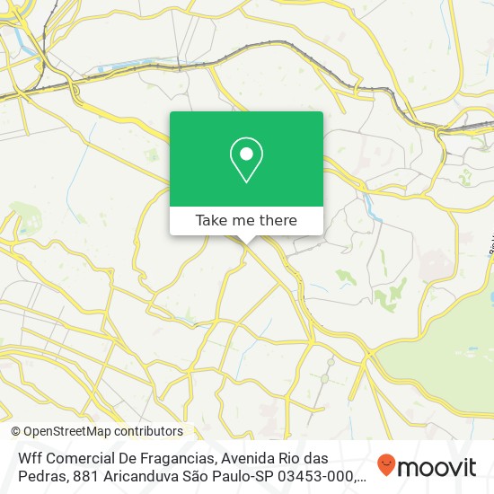 Mapa Wff Comercial De Fragancias, Avenida Rio das Pedras, 881 Aricanduva São Paulo-SP 03453-000