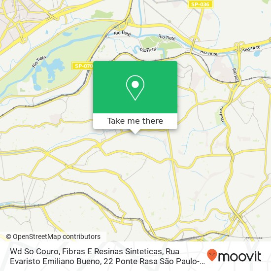 Wd So Couro, Fibras E Resinas Sinteticas, Rua Evaristo Emiliano Bueno, 22 Ponte Rasa São Paulo-SP 03881-110 map