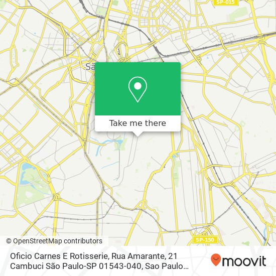 Mapa Oficio Carnes E Rotisserie, Rua Amarante, 21 Cambuci São Paulo-SP 01543-040