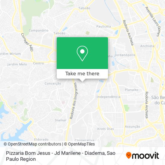 Mapa Pizzaria Bom Jesus - Jd Marilene - Diadema