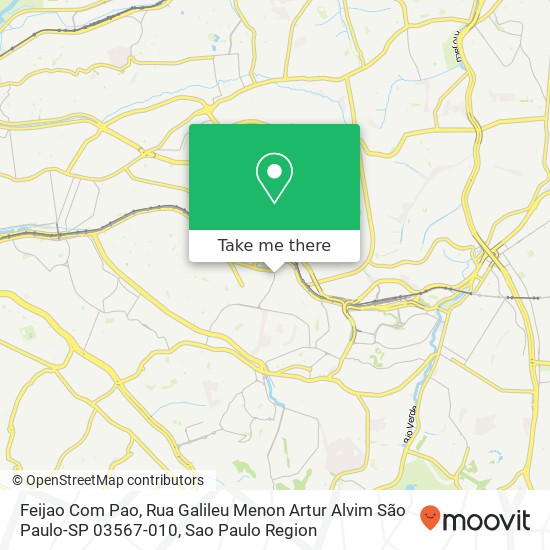 Mapa Feijao Com Pao, Rua Galileu Menon Artur Alvim São Paulo-SP 03567-010