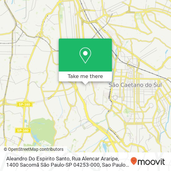 Mapa Aleandro Do Espirito Santo, Rua Alencar Araripe, 1400 Sacomã São Paulo-SP 04253-000