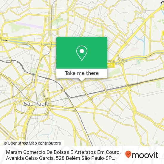 Maram Comercio De Bolsas E Artefatos Em Couro, Avenida Celso Garcia, 528 Belém São Paulo-SP 03014-000 map