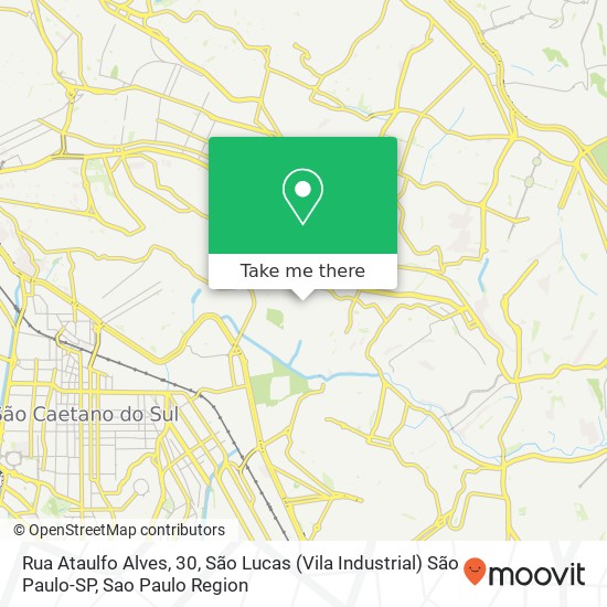 Mapa Rua Ataulfo Alves, 30, São Lucas (Vila Industrial) São Paulo-SP
