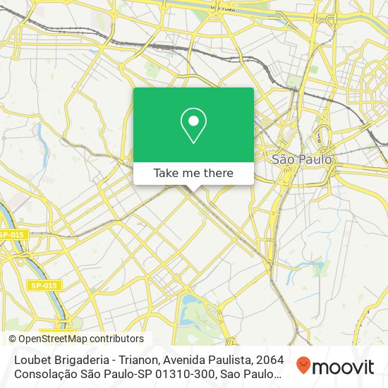 Mapa Loubet Brigaderia - Trianon, Avenida Paulista, 2064 Consolação São Paulo-SP 01310-300