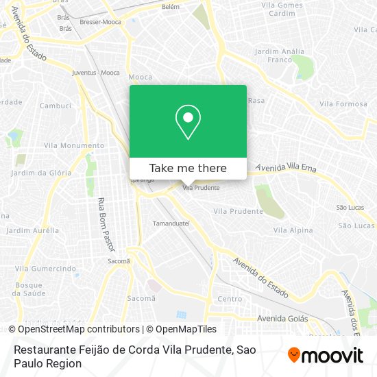 Restaurante Feijão de Corda Vila Prudente map