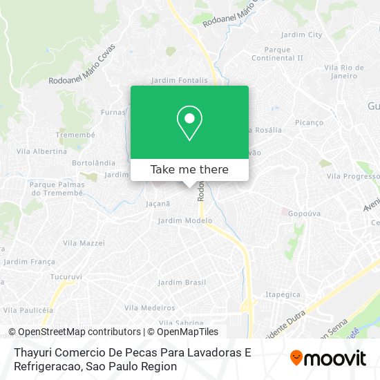 Mapa Thayuri Comercio De Pecas Para Lavadoras E Refrigeracao