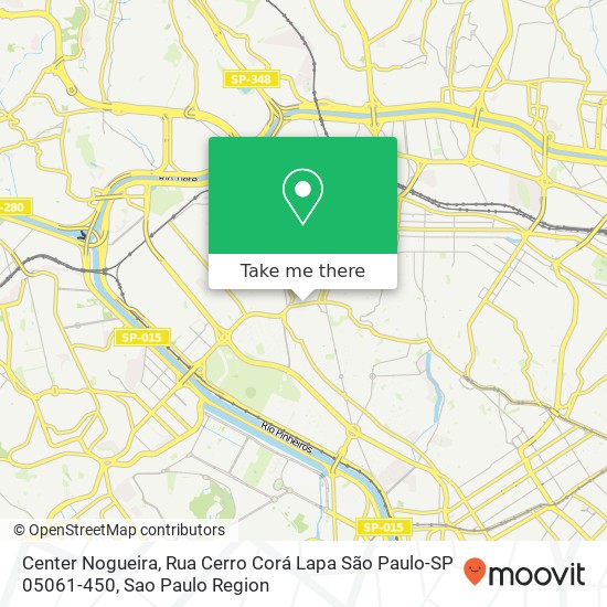 Mapa Center Nogueira, Rua Cerro Corá Lapa São Paulo-SP 05061-450