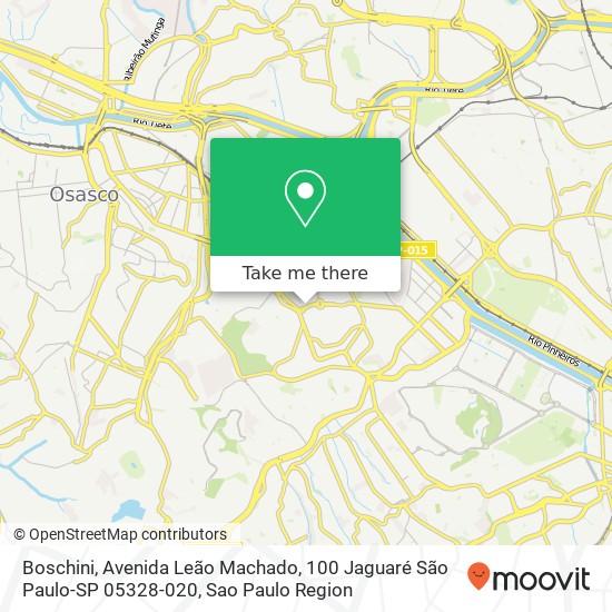 Mapa Boschini, Avenida Leão Machado, 100 Jaguaré São Paulo-SP 05328-020