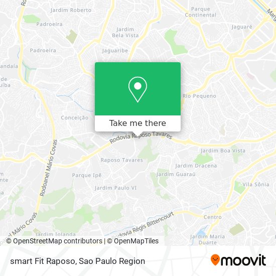 Mapa smart Fit Raposo