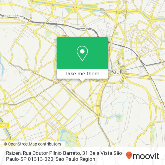 Mapa Raizen, Rua Doutor Plínio Barreto, 31 Bela Vista São Paulo-SP 01313-020