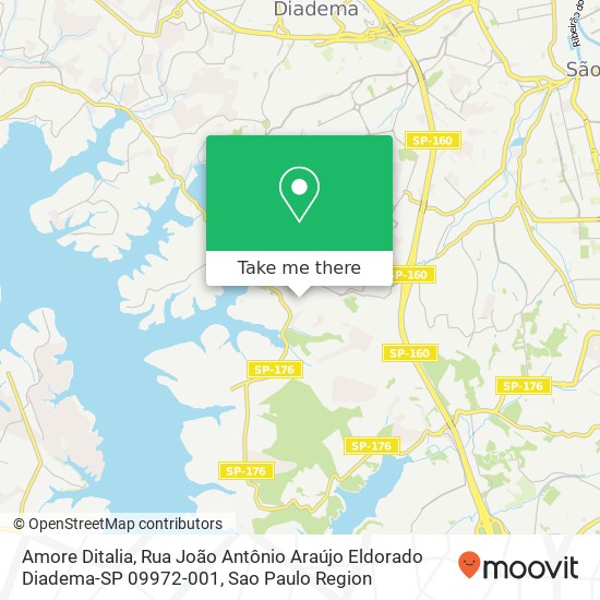 Mapa Amore Ditalia, Rua João Antônio Araújo Eldorado Diadema-SP 09972-001