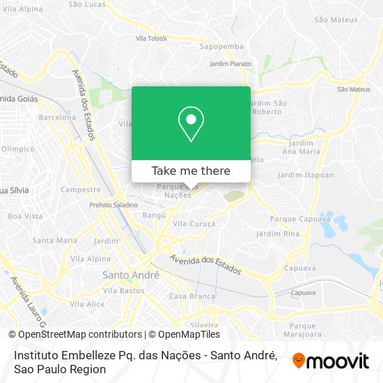 Mapa Instituto Embelleze Pq. das Nações - Santo André