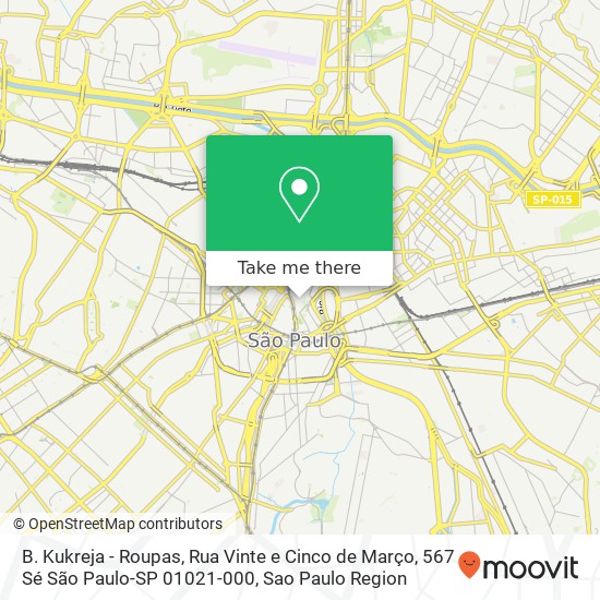 Mapa B. Kukreja - Roupas, Rua Vinte e Cinco de Março, 567 Sé São Paulo-SP 01021-000