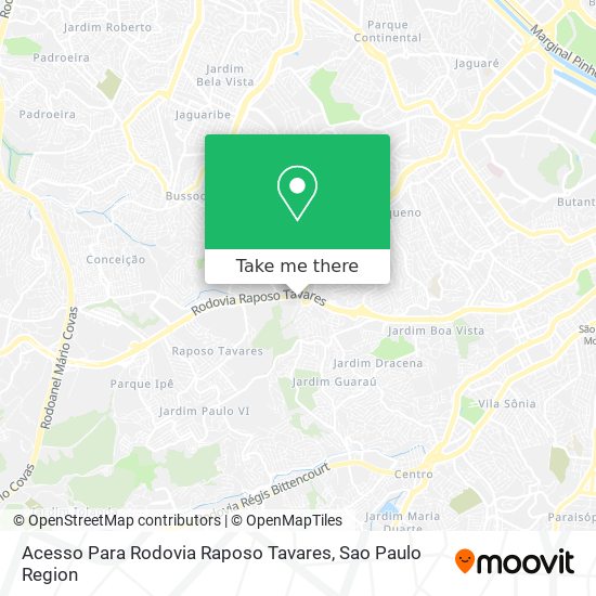 Acesso Para Rodovia Raposo Tavares map