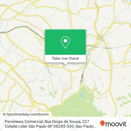 Mapa Persinews Comercial, Rua Diogo de Sousa, 227 Cidade Líder São Paulo-SP 08285-330