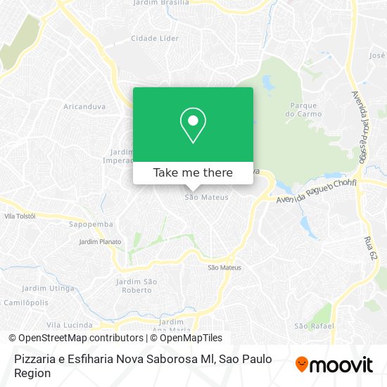 Mapa Pizzaria e Esfiharia Nova Saborosa Ml