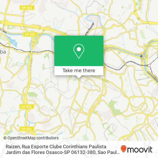 Mapa Raizen, Rua Esporte Clube Corinthians Paulista Jardim das Flores Osasco-SP 06132-380