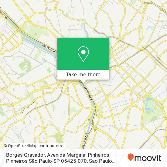 Mapa Borges Gravador, Avenida Marginal Pinheiros Pinheiros São Paulo-SP 05425-070