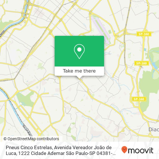 Pneus Cinco Estrelas, Avenida Vereador João de Luca, 1222 Cidade Ademar São Paulo-SP 04381-000 map