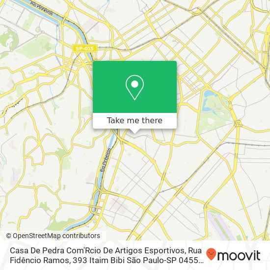 Mapa Casa De Pedra Com'Rcio De Artigos Esportivos, Rua Fidêncio Ramos, 393 Itaim Bibi São Paulo-SP 04551-010