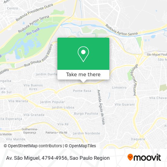 Mapa Av. São Miguel, 4794-4956