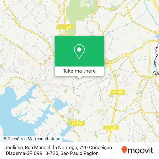 Mapa melissa, Rua Manoel da Nóbrega, 720 Conceição Diadema-SP 09910-720