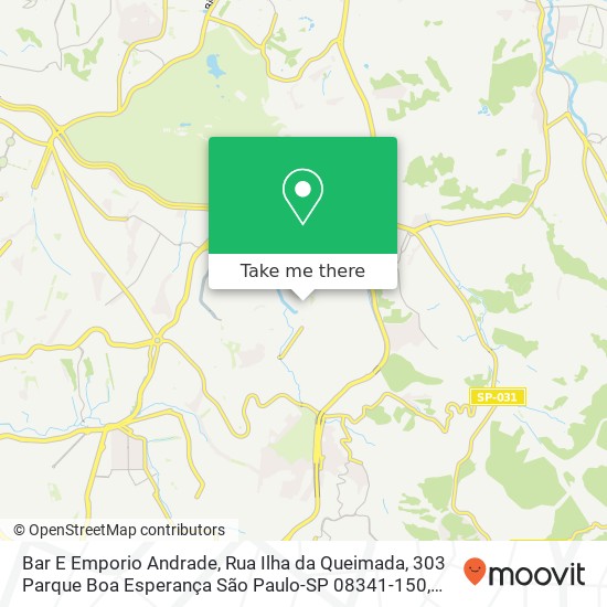 Mapa Bar E Emporio Andrade, Rua Ilha da Queimada, 303 Parque Boa Esperança São Paulo-SP 08341-150