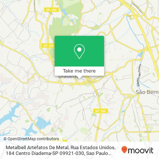 Mapa Metalbell Artefatos De Metal, Rua Estados Unidos, 184 Centro Diadema-SP 09921-030