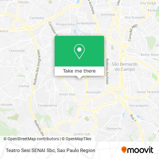 Teatro Sesi SENAI Sbc map