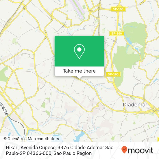 Mapa Hikari, Avenida Cupecê, 3376 Cidade Ademar São Paulo-SP 04366-000