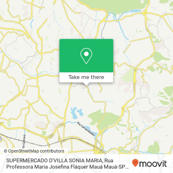 Mapa SUPERMERCADO D'VILLA SONIA MARIA, Rua Professora Maria Josefina Fláquer Mauá Mauá-SP 09380-400