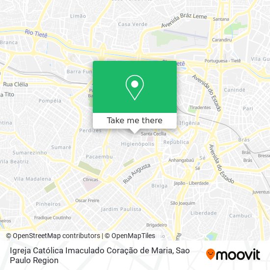 Mapa Igreja Católica Imaculado Coração de Maria