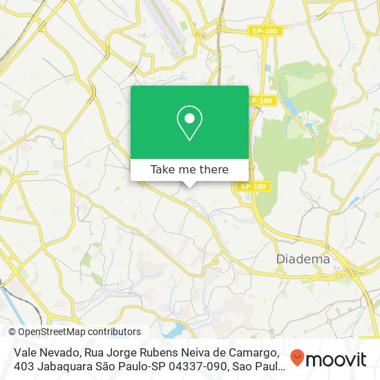 Mapa Vale Nevado, Rua Jorge Rubens Neiva de Camargo, 403 Jabaquara São Paulo-SP 04337-090