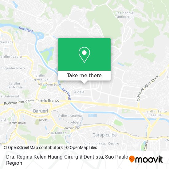 Mapa Dra. Regina Kelen Huang-Cirurgiã Dentista