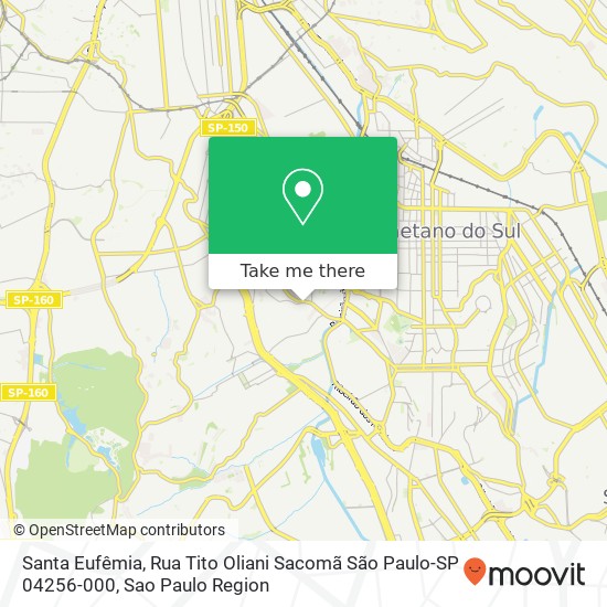 Mapa Santa Eufêmia, Rua Tito Oliani Sacomã São Paulo-SP 04256-000
